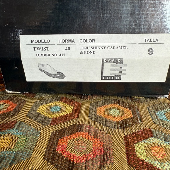 David Eden Teju lizard "TWIST" spectators men's 9 caramel/bone + box, bag, trees - Picture 14 of 14